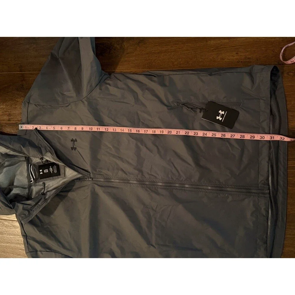 Under Armour Men's Storm Forefront Rain Jacket NWT Gray Hooded Waterproof XXL